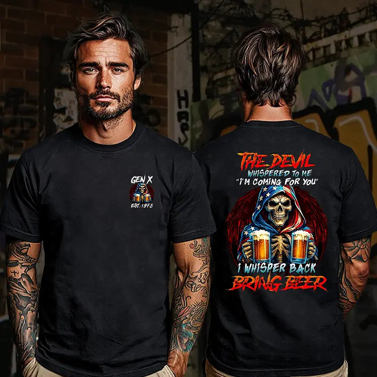 Personalized "The Devil Whispered... Bring Beer" T-Shirt